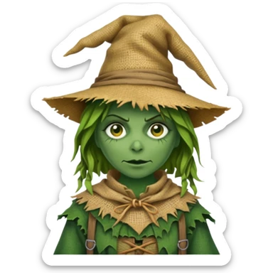 witch Scarecrow on stick sticker