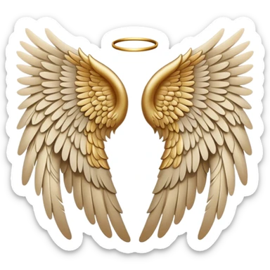 Angel wings beige  sticker