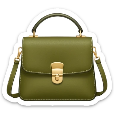 Handbag in Olive Green, width and height of handbag must be equal sticker