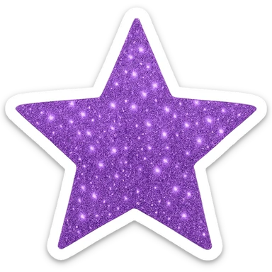star with a purple glitter effect, no background sticker