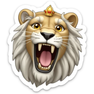 Roaring lion with  crown sticker