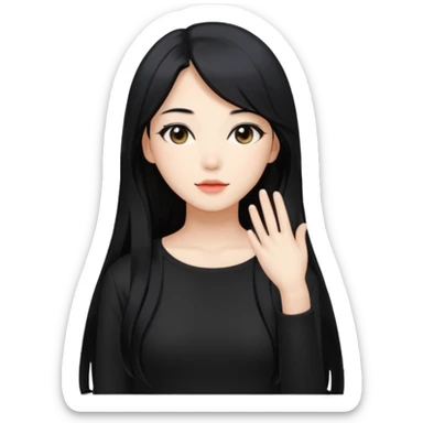 portrait of adult woman, Kpop style sticker