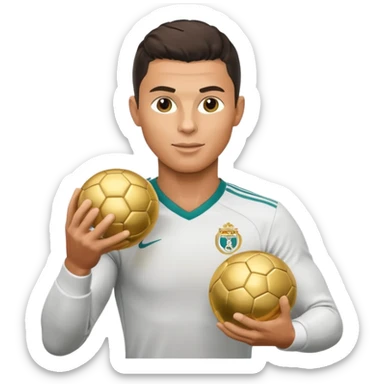 Cristiano Ronaldo con el Balón de Oro sticker