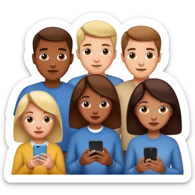 a lot of people on there phones sticker