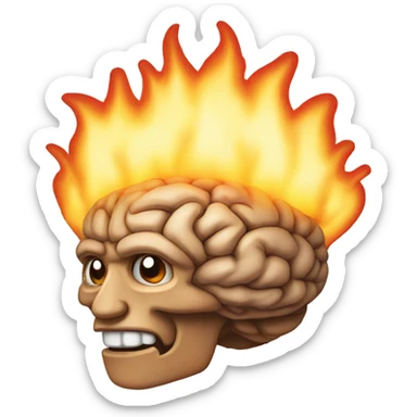 burning brain sticker