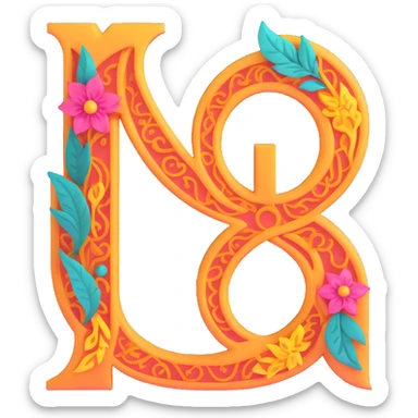 recognizable typical sign of the singer prince in the form of a male - female sign filled with exotic ornaments without a face sticker