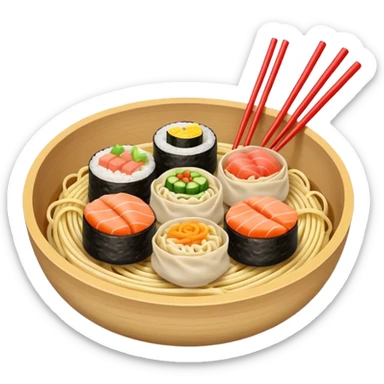 Asian theme emoji food sticker
