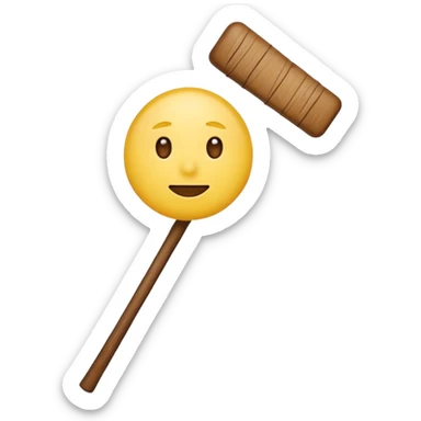 normal emoji with a stick coming from the front sticker
