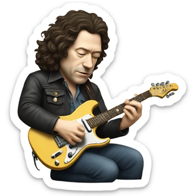 Rory Gallagher playing guitar  sticker