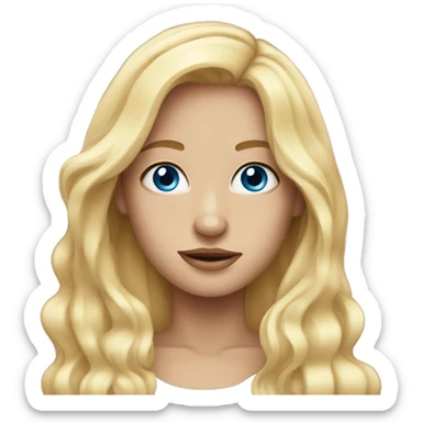 Pretty blonde with long hair blue eyes and freckles sticker