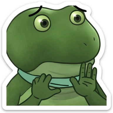 Someone holding their hands across their neck sticker