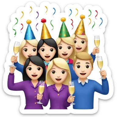 cheers and shouting happiness sticker