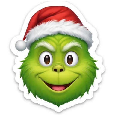 Create an emoji of the gtinch with a Santa hat sticker