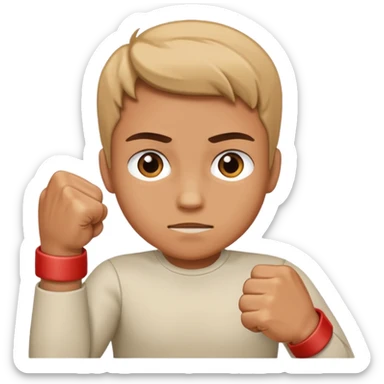 Hands crossed over while having fists sticker