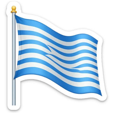 White flag with blue horizontal line in center sticker