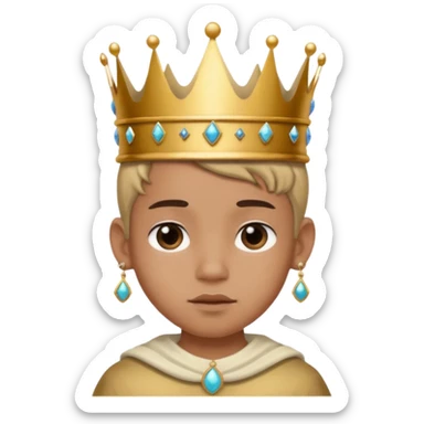 meme boy with earrings with crown sticker