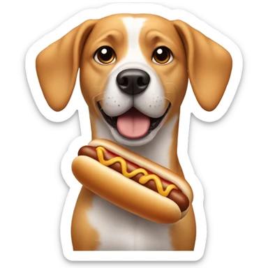Dog with hotdog sticker