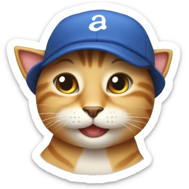 Happy cat in cap sticker