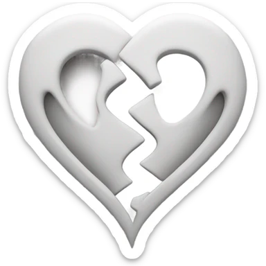 Two White joined hearts  sticker