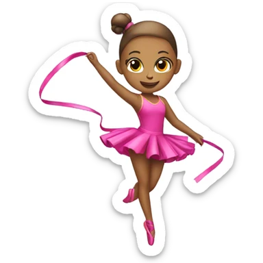 Rhythmic gymnast with ribbon sticker