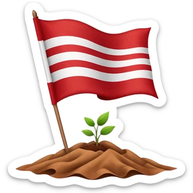 Flag being planted, dust still rising sticker