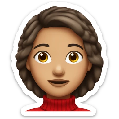   Brunette girl in red sweater sticker
