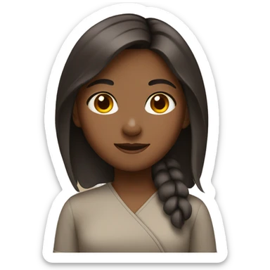 Girl with Brown skin learning Chinese  sticker