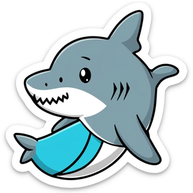 shark wearing a top hat sticker
