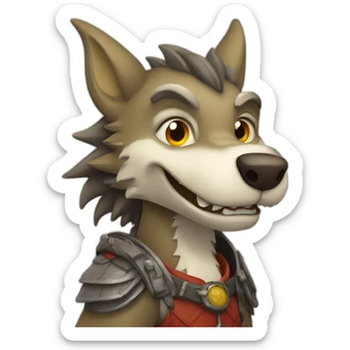 Dragon ride wolf sticker