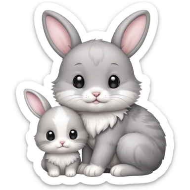 Cute Kitten a cute bunny  sticker