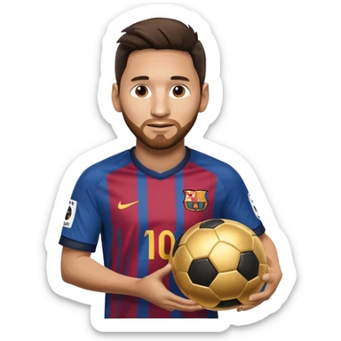 Messi con un balón de oro sticker