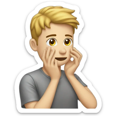 person wipes sweat from their face sticker