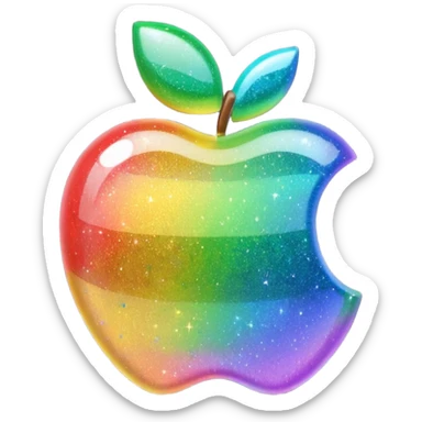 3D Apple-style emoji of scattered glitter, sparkling and shining in multiple colors. Rounded, glossy, smooth, soft shadows, white background.
 sticker