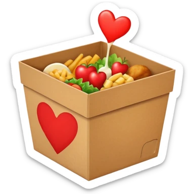 meal box with a heart above sticker