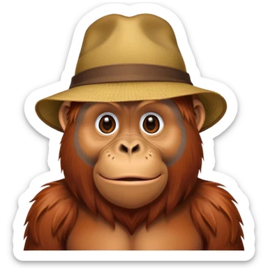 orangutan in a hat sticker