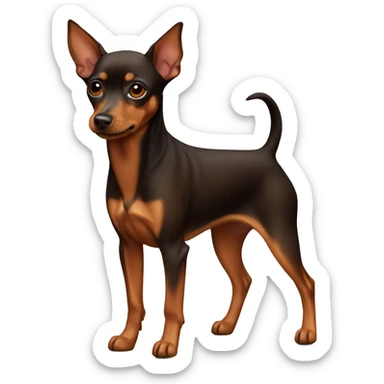Brown miniature pinscher sticker