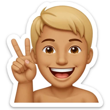 Middle finger up and laughing face sticker