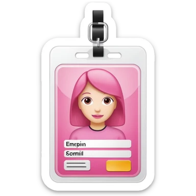 Pink Id card
 sticker