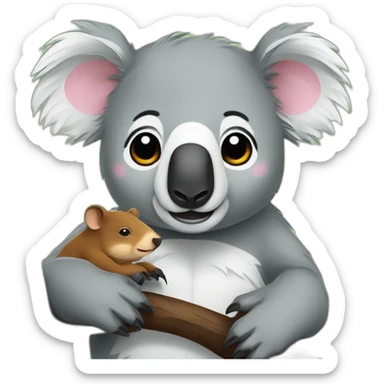 A koala with a capibara sticker