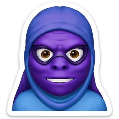 Grimace in a Covid mask sticker
