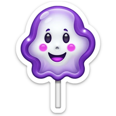 ghost lolipop purple and white sticker