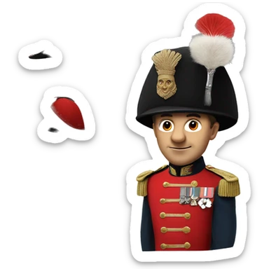 Photorealistic The British red Guardsman with bearskin hat sticker