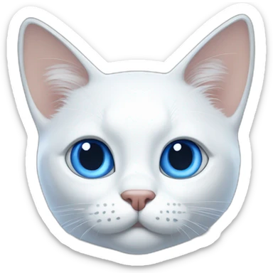 Gato blanco con ojos azules estilo pixar sticker