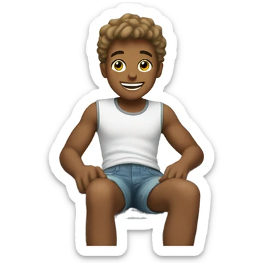 boys enjoying a sunny day sticker