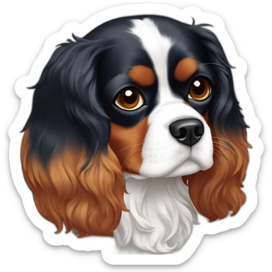 cavalier king charles spaniel tricolor sticker