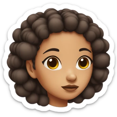 girl with 2 afro puffs sick sticker