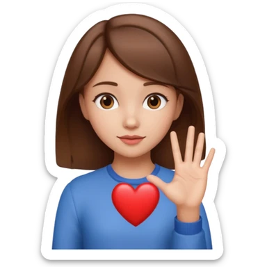 Heart hand girl sticker