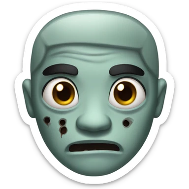 zumbi black hair and black ees sticker