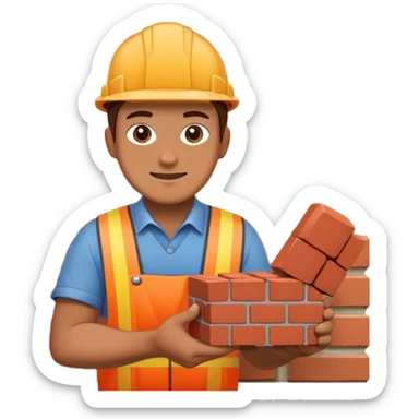 bricklayer holding a brick sticker