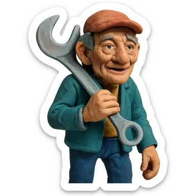 an old charismatic stalker with a big crescent wrench sticker